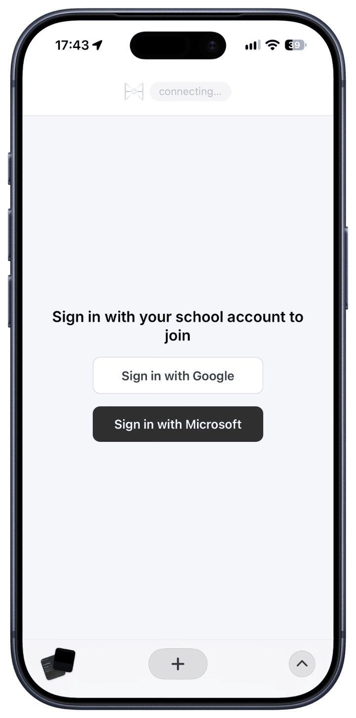 A student's phone showing the district sign-in screen with "Sign in with Google" and "Sign in with Microsoft" options